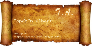 Topán Albert névjegykártya